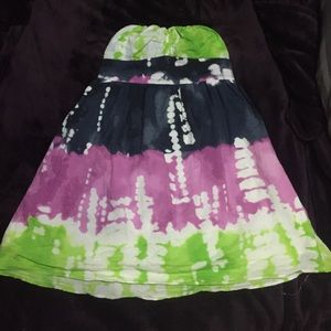 Juniors sleeveless multicolor empire waist dress